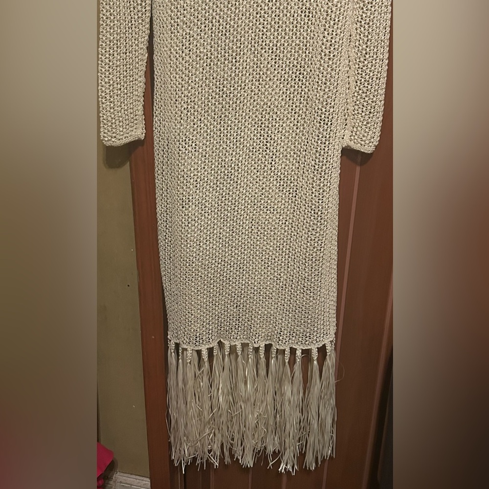 H&M Crochet look Dress beige NWT SOLD OUT SIZE XL - Picture 11 of 11